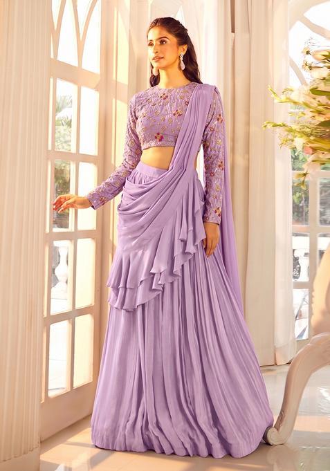 Lilac Zari Cosmos Lehenga Set