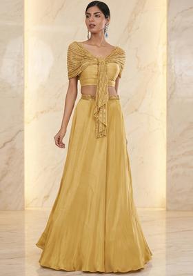 Gold Embroidered Handwork Fusion Set