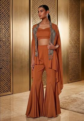 Teal Embroidered Handwork Fusion Set