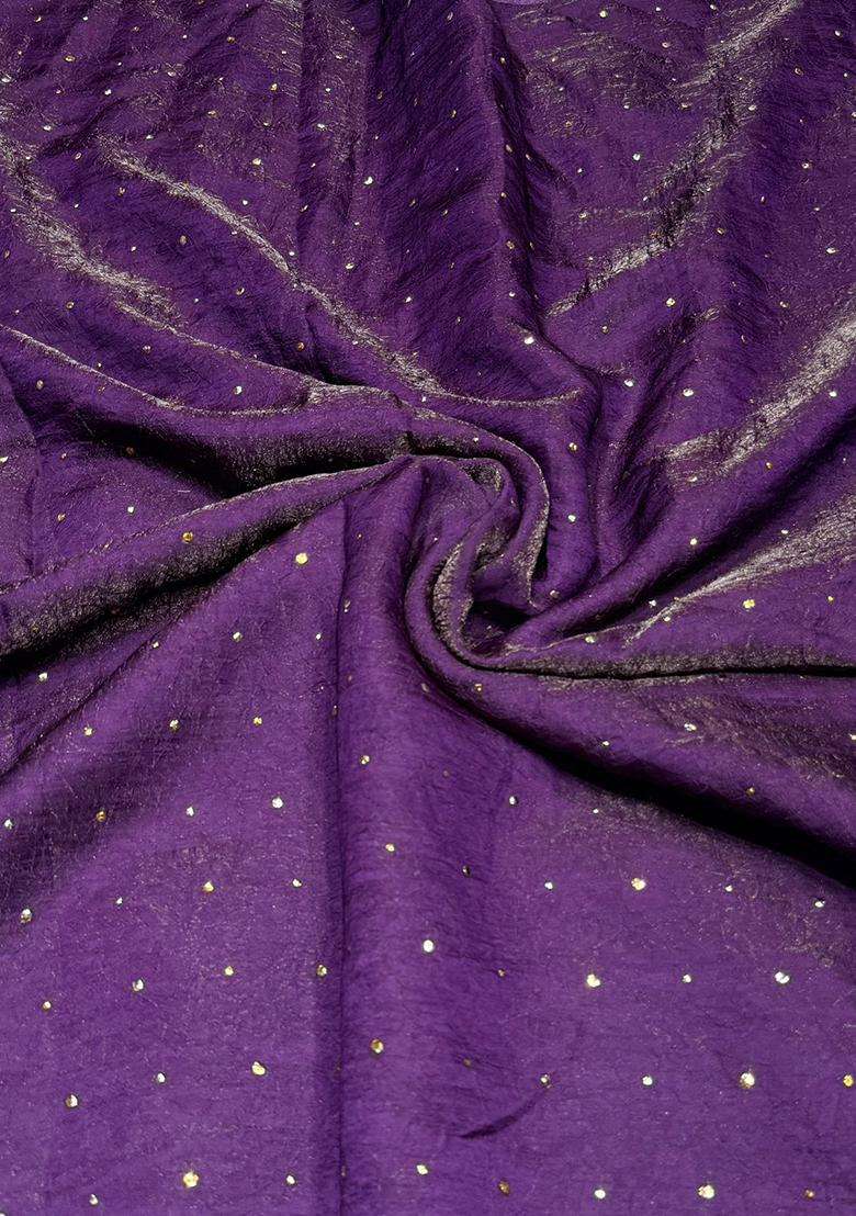 Purple Embroidered Silk Blend Lehenga Set - Indya
