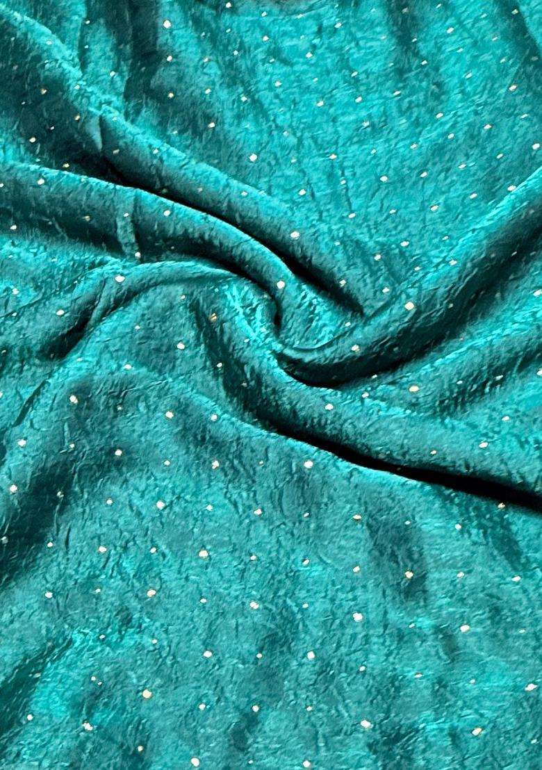 Teal Embroidered Silk Blend Lehenga Set - Indya