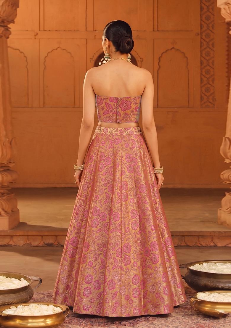 Multicolor Silk Blend Lehenga Set - Indya