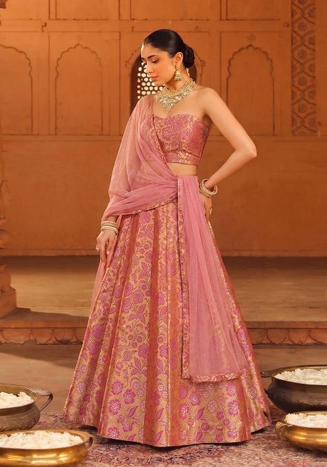 Multicolor Silk Lehenga Set