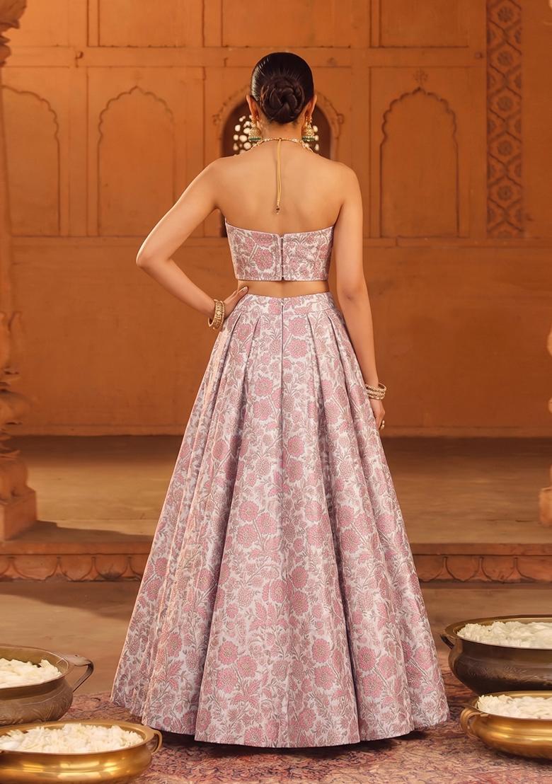 Multicolor Silk Blend Lehenga Set - Indya