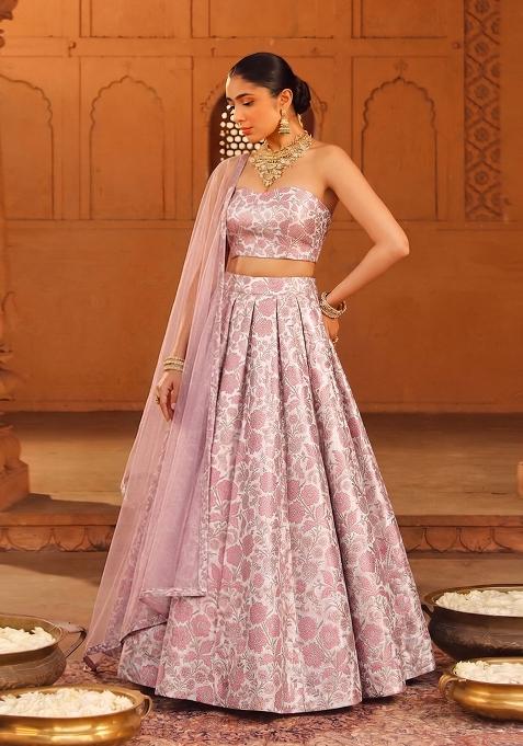 Multicolor Silk Lehenga Set