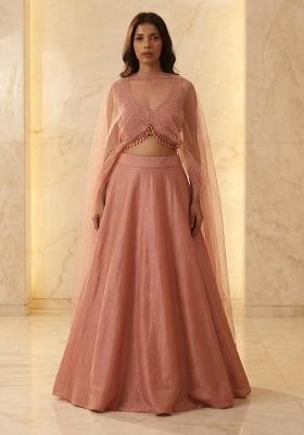 Pink Embroidered Handwork Lehenga Set