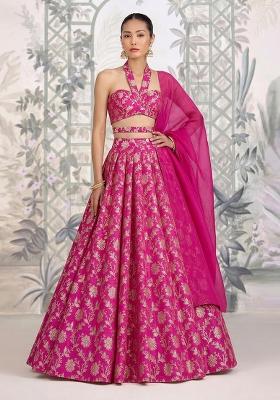 Rani Pink Brocade Lehenga Set