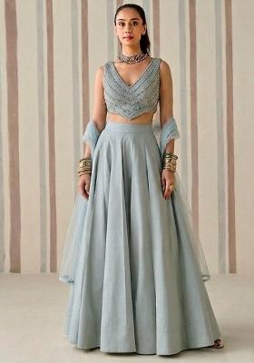 Light Blue Sequin Lehenga Set