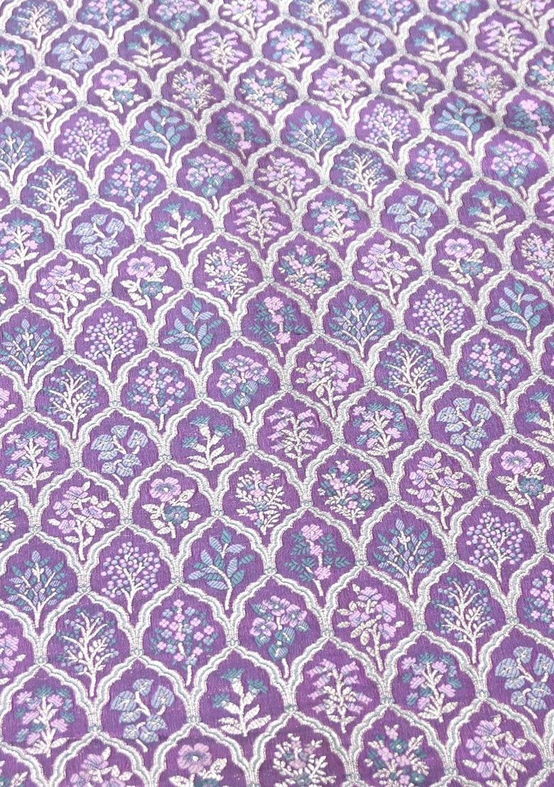 Voilet Zari Brocade Lehenga Set - Indya