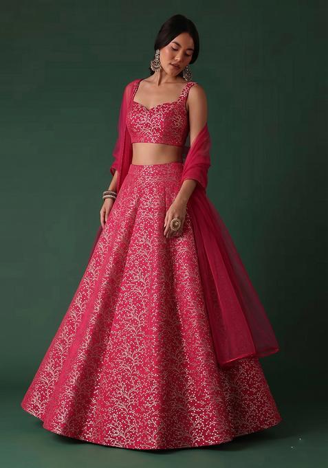 Rani Pink Brocade Lehenga Set