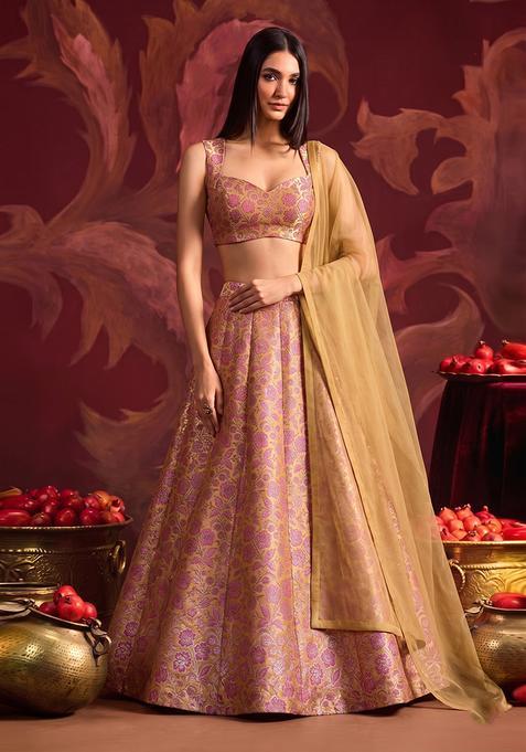 Pink Silk Lehenga Set