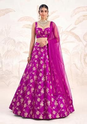 Pink Silk Blend Lehenga Set