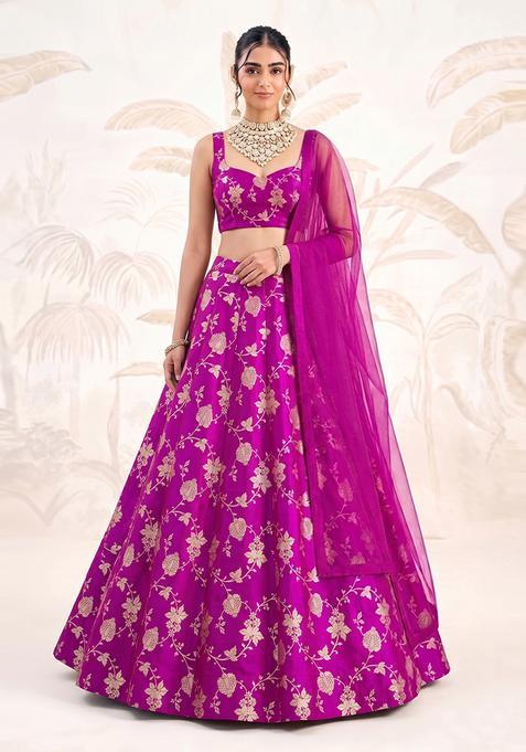 Pink Silk Lehenga Set