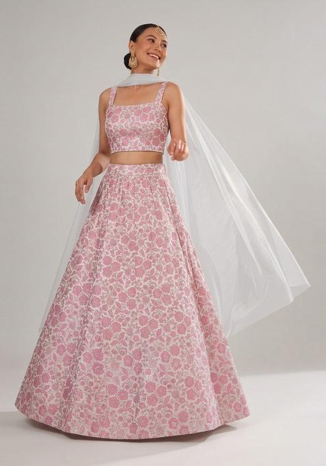 Pastel Pink Silk Lehenga Set