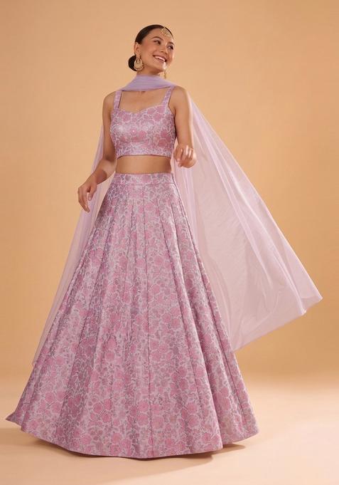 Pink Silk Lehenga Set