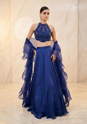 Royal Blue Handwork Lehenga Set
