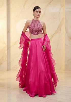 Fuchsia Pink Handwork Lehenga Set