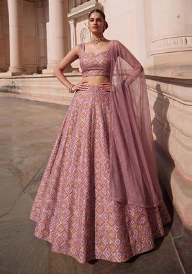 Pink Georgette Lehenga Set
