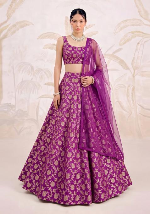 Rani Pink Brocade Lehenga Set