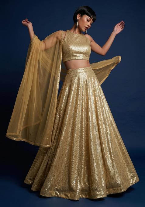 Gold Embroidered Lehenga Set