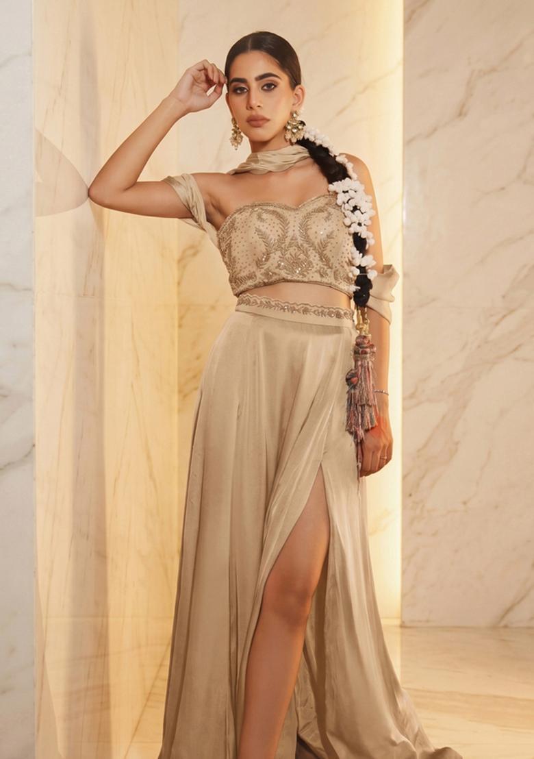 Sand Embroidered Handwork Fusion Set - Indya