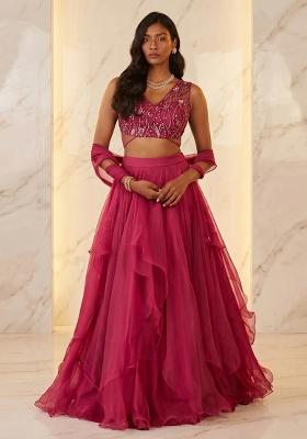 Rani Pink Handwork Lehenga Set