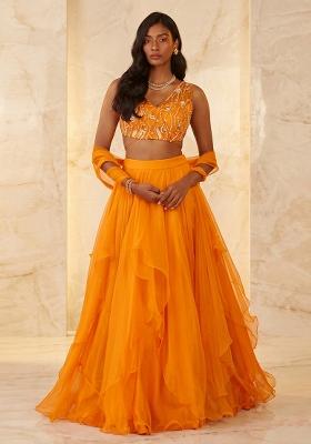Mustard Handwork Lehenga Set
