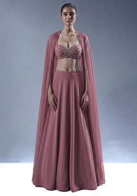 Mauve Handwork Lehenga Set