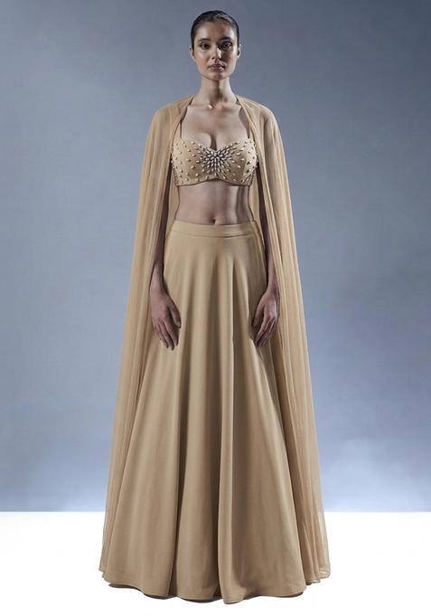 Beige Nude Handwork Lehenga Set