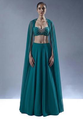 Deep Teal Handwork Lehenga Set
