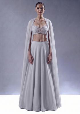Light Grey Handwork Lehenga Set