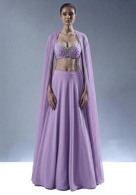 Lavender Handwork Lehenga Set