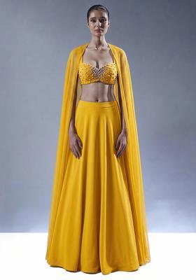  Yellow Handwork Lehenga Set