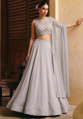 Light Grey Handwork Lehenga Set