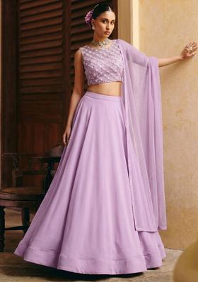 Light Purple Handwork Lehenga Set