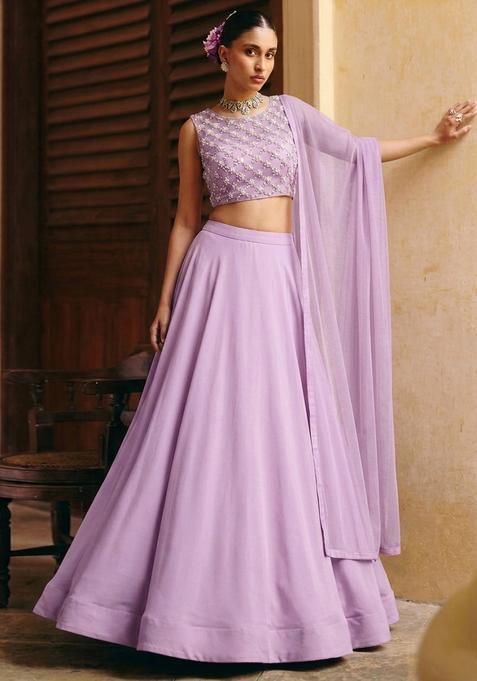 Light Purple Handwork Lehenga Set