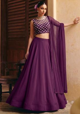 Dark Wine Handwork Lehenga Set