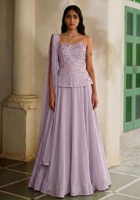 Lilac Handwork Lehenga Set