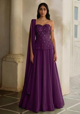Deep Wine Handwork Lehenga Set