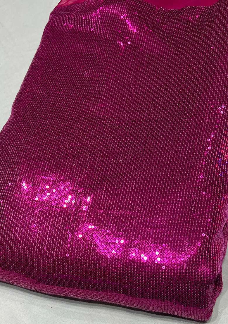 Magenta Pink Sequin Lehenga Set for Diwali and Festive Wear - Indya