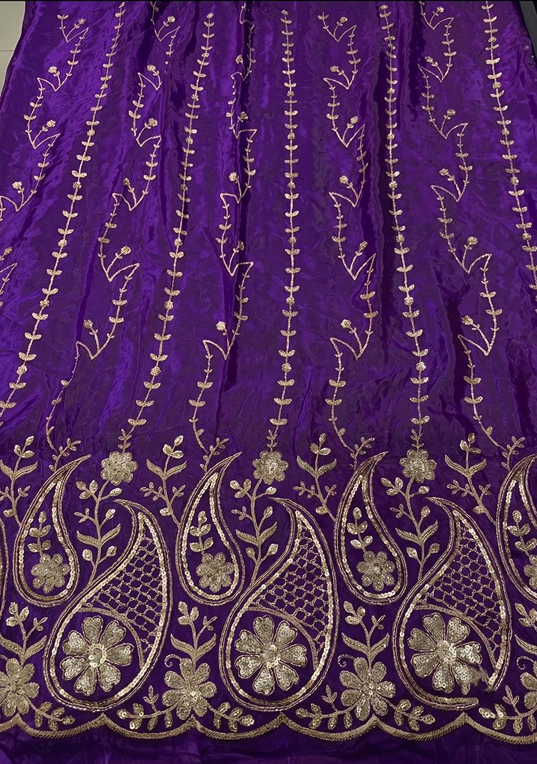 Deep Purple Embroidered Lehenga Set - Indya