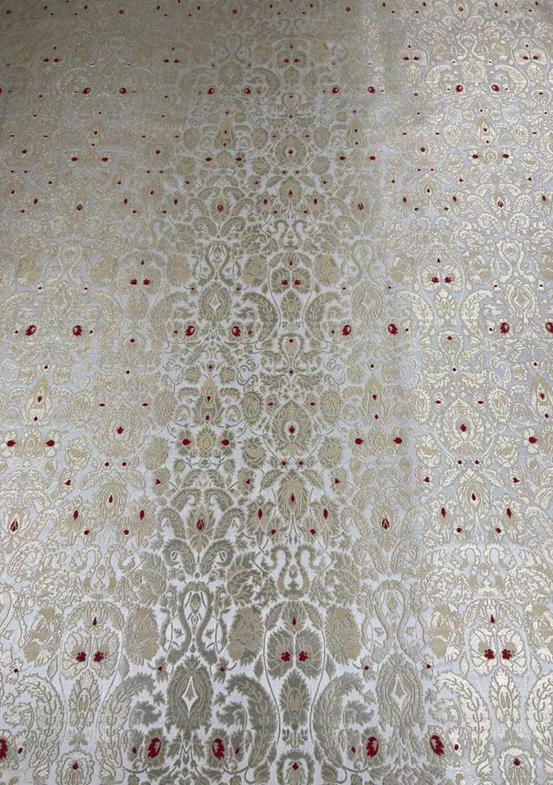 Silver Brocade Lehenga Set - Indya