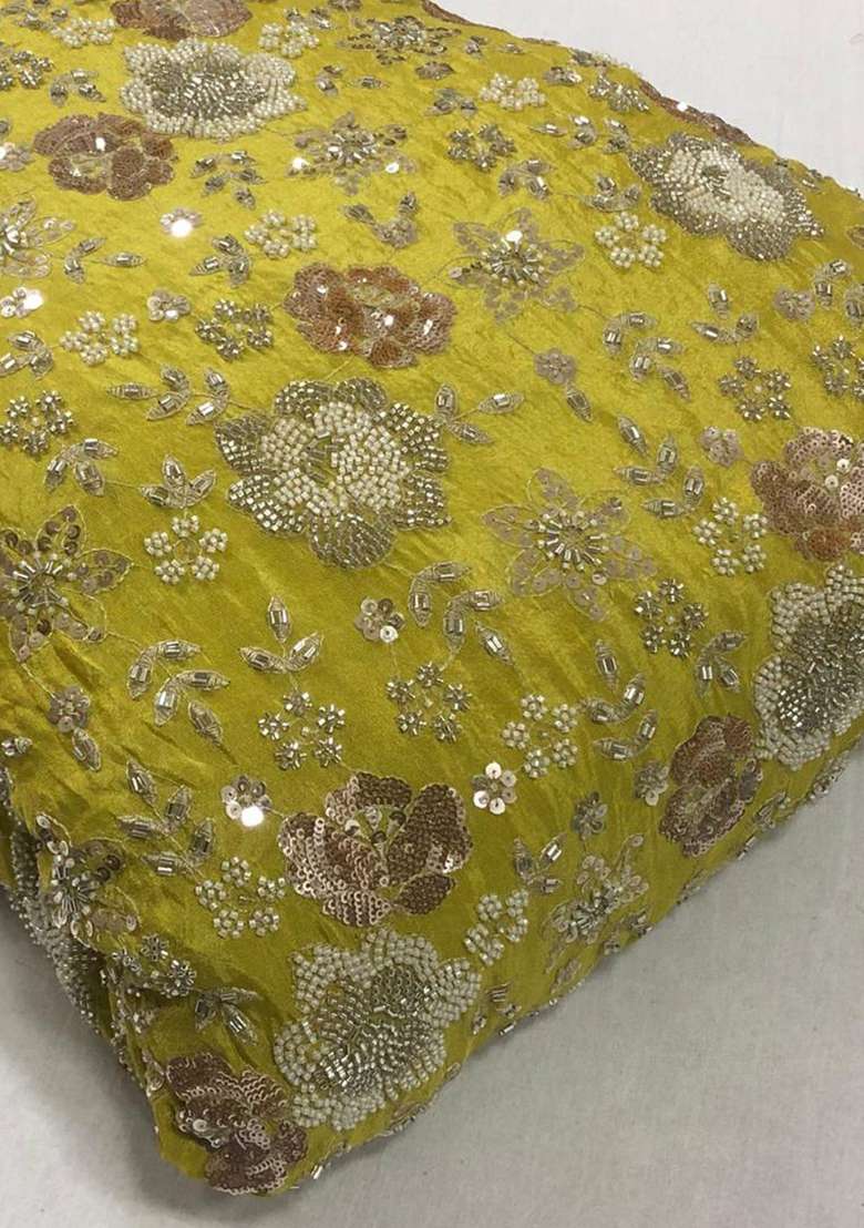 Tumeric Yellow Sequin Georgette Lehenga Set - Indya