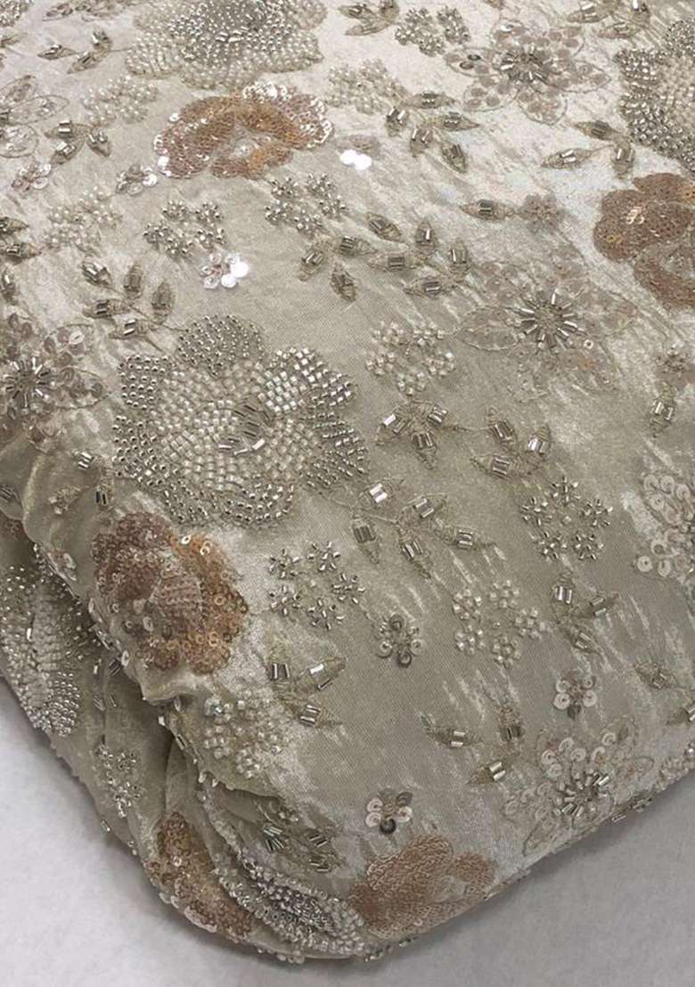 Gold Sequin Georgette Lehenga Set - Indya