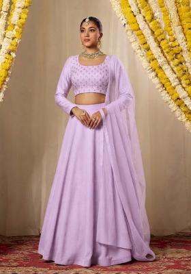 Light Purple Embroidered Lehenga Set