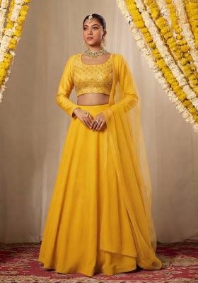 Yellow Embellished Lehenga Set