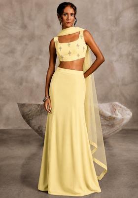 Butter Yellow Embellished Lehenga Set
