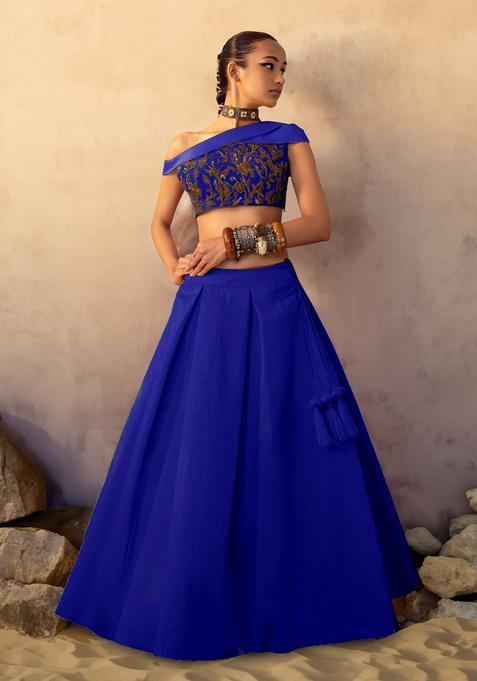 Royal Blue Hand Work Lehenga Set