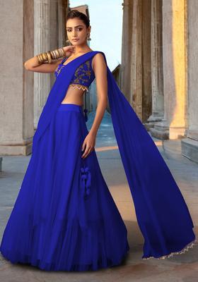 Royal Blue Hand Work Lehenga Set