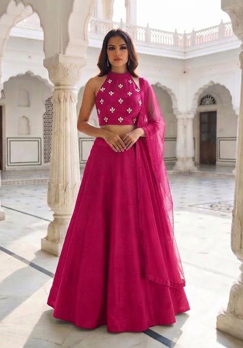 Rani Pink Handwork Lehenga Set
